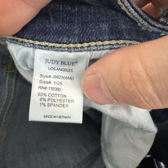 Judy Blue Jeans Blue Womens 1/25 Denim Relaxed Fit Distressed Medium Washed - Picture 9 of 11
